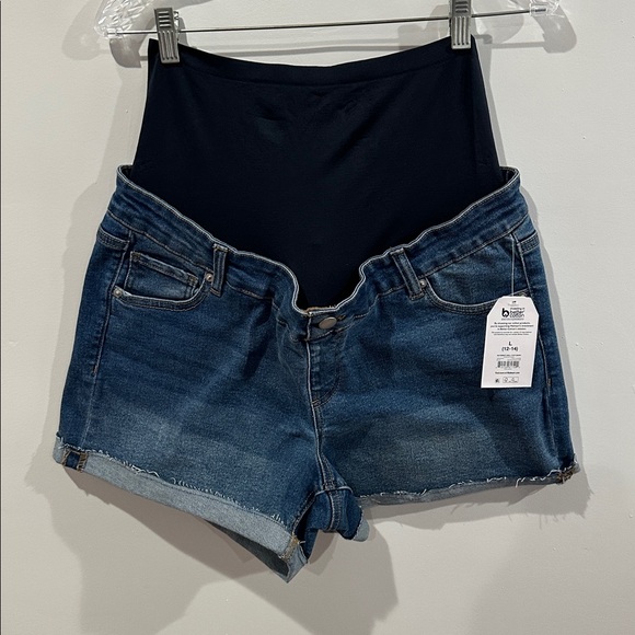🔥4X$25 Time and Tru Women's Maternity Roll Cuff Shorts Size L - Picture 10 of 12